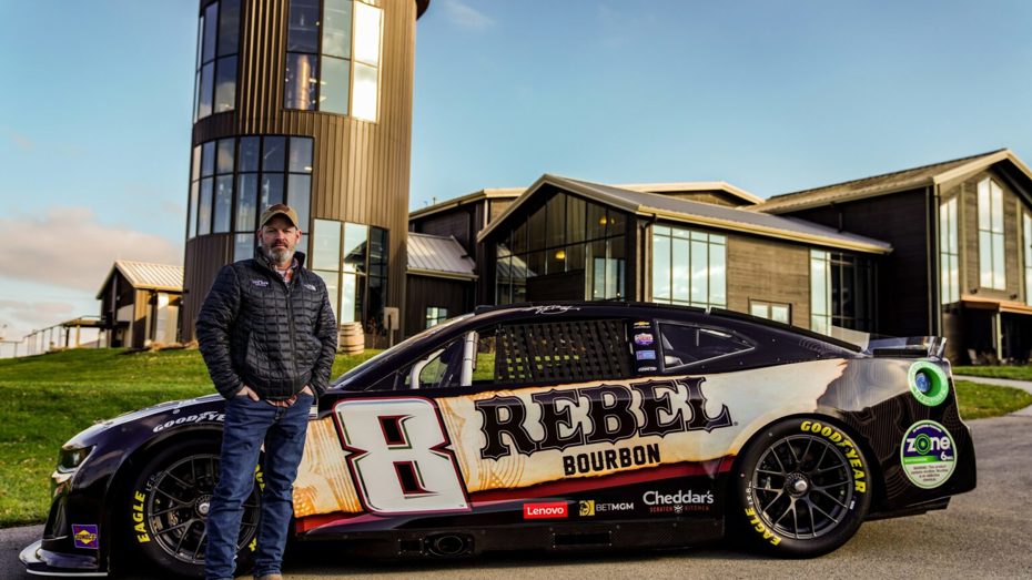Master Distiller John Rempe and the No. 8 Rebel Bourbon car
