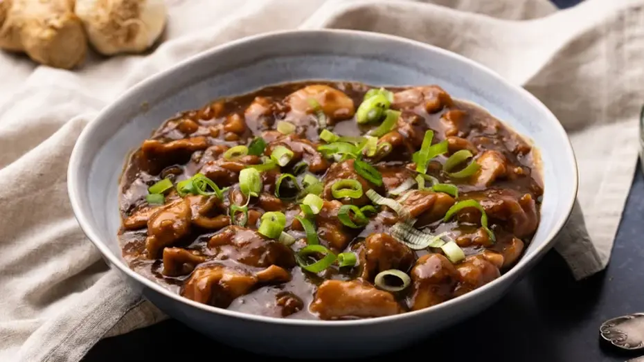 Bourbon chicken - a Chinese-American stir-frying dish with a Cajun flair