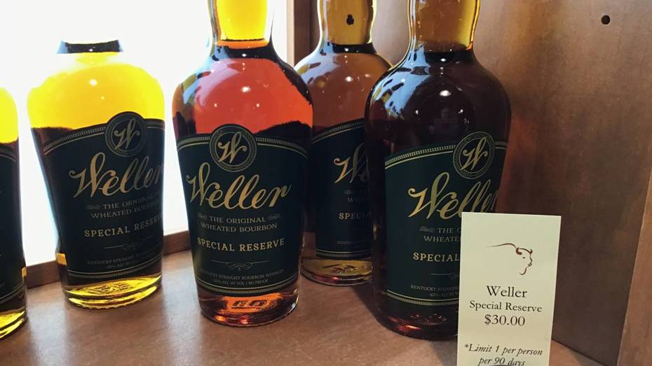 Weller Special Reserve bottles for sale in the Buffalo Trace Distillery